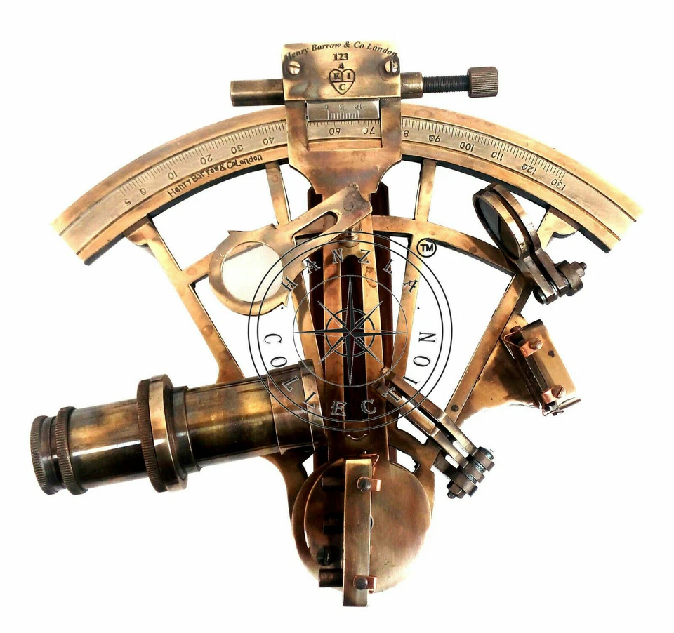 Antique Heavy German Working Sextant 8" Marine Nautical Collectible W Wooden Box - Image 3 of 4