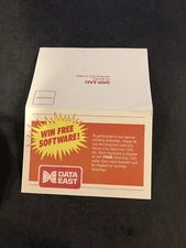 Data East Registration Card insert Atari Amiga Etc 