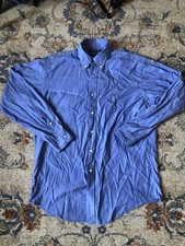 Ralph Lauren Yarmouth Pinpoint Oxford Dress Shirt Mens Size 15.5-33 Blue Cotton