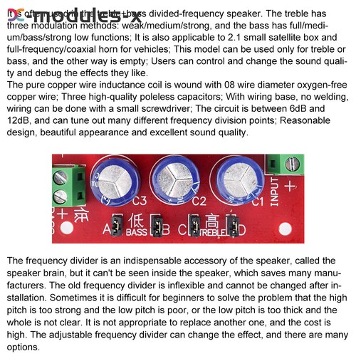 400W Adjustable 2 Way Crossover Filter Universal Audio Speaker Frequency Divider - Picture 7 of 14