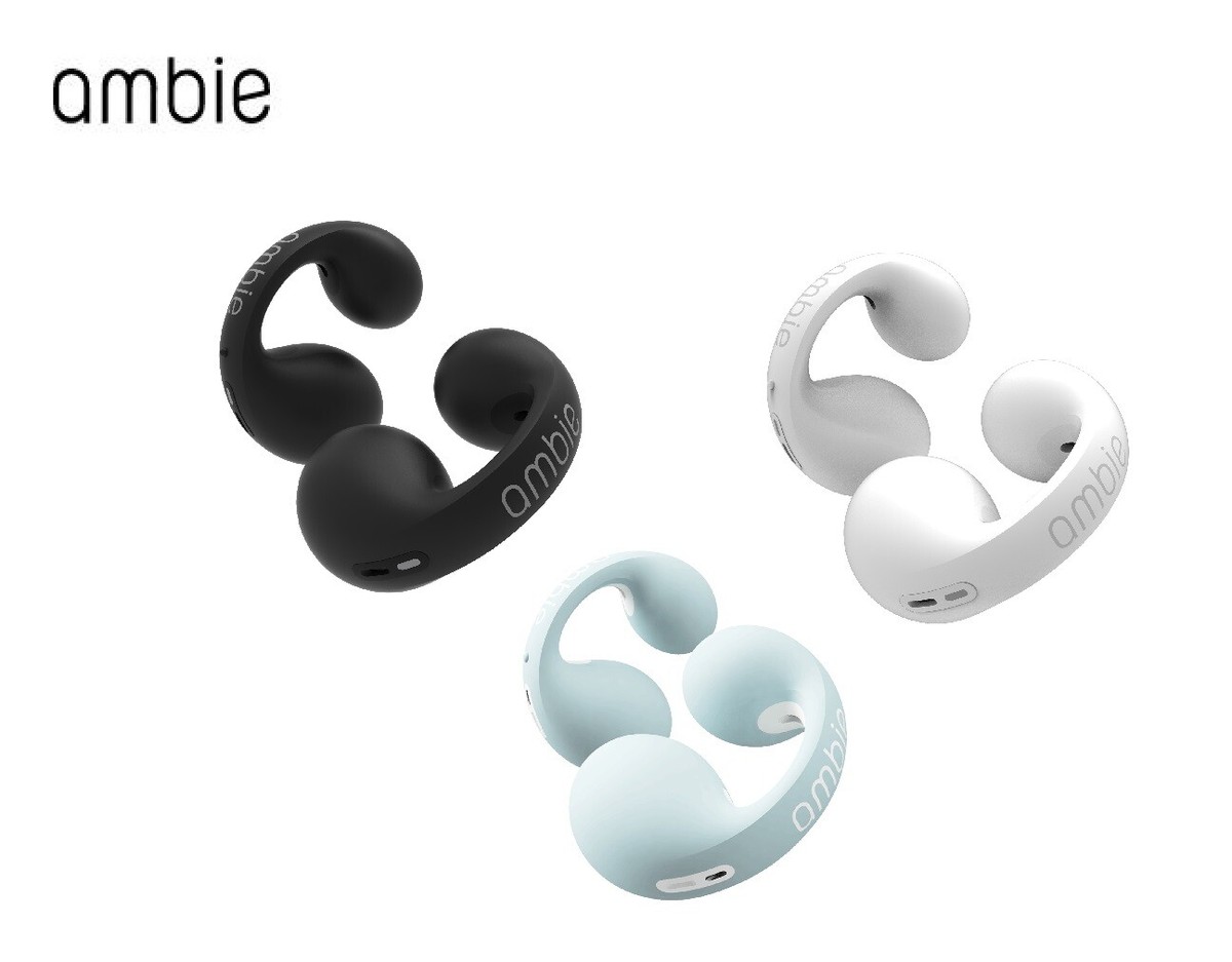 ambie Sound Earcuffs White Wireless Earphone AM-TW01/WC Not Block