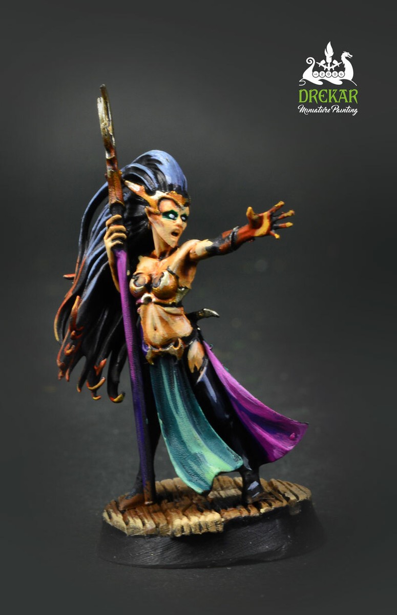 Sorceress Dark elf Darkling coven** COMMISSION ** painting | eBay