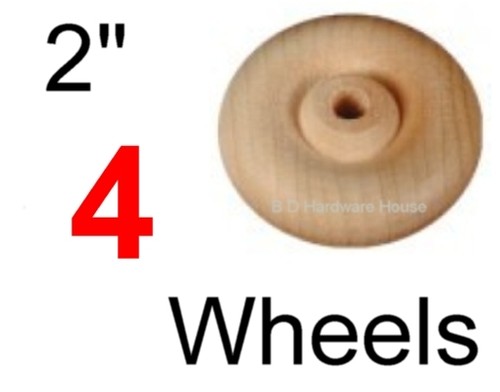 2" Wood Wheels - Select 4 to 100 with or without Axles - Toy Parts Wooden Wheel - Picture 2 of 11