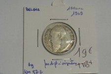 BELGIQUE LEOPOLD II 1 FRANC 1909 TTB +
