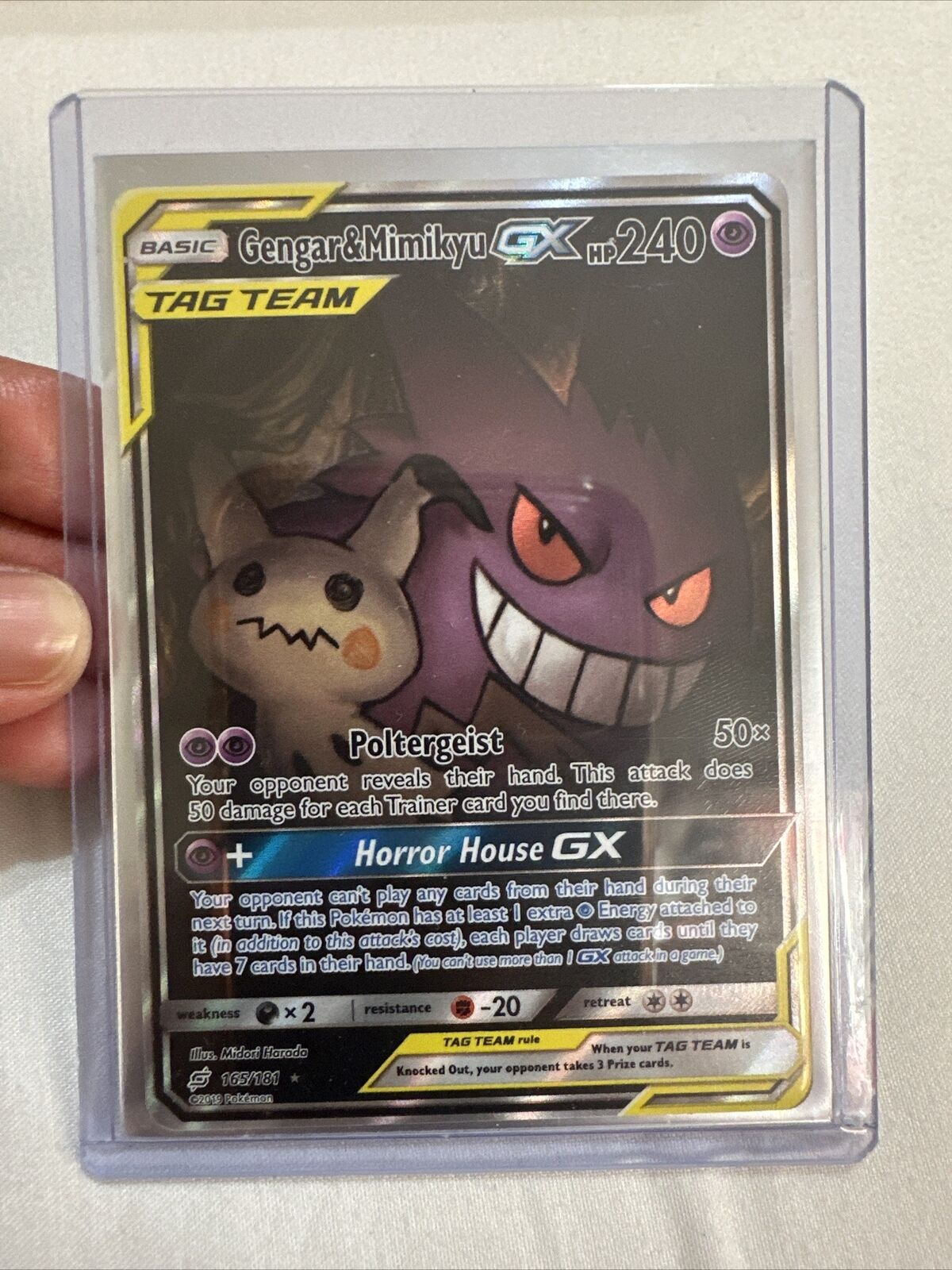 Pokemon Card Gengar & Mimikyu gx Team Game 165/181 Near Mint Italian