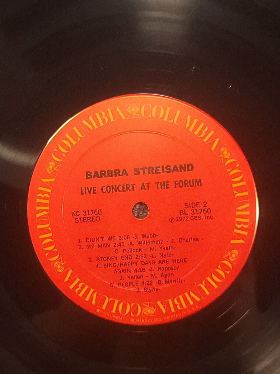 BARBRA STREISAND Live Concert At The Forum KC 31760 LP 1972