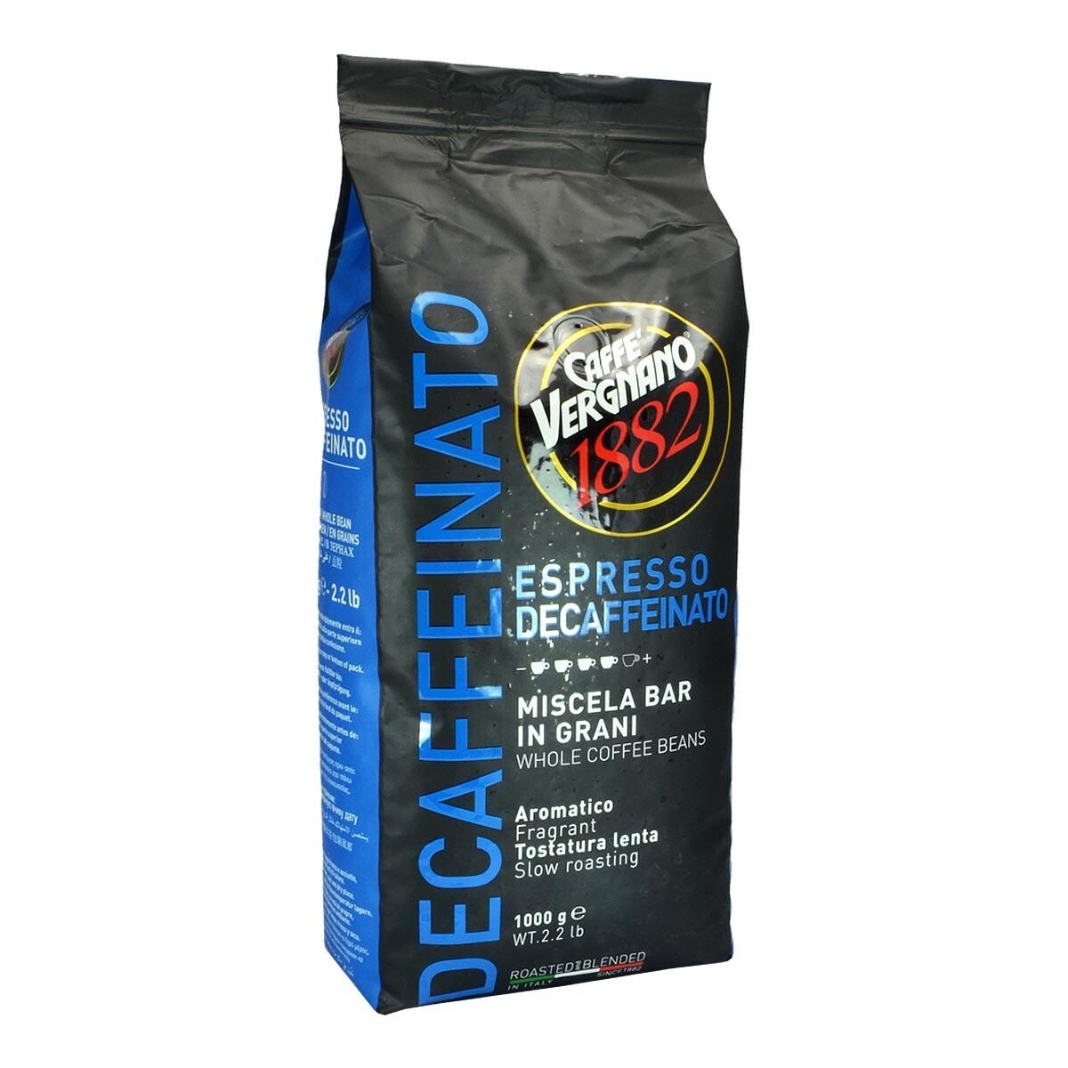 Caffè Vergnano 1882 Decaffeinato  Coffee Beans 1kg
