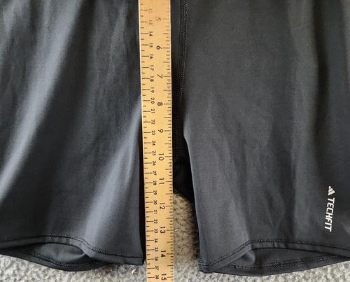 Adidas Techfit Elastic-Waist Biker Shorts Women's M Black Logo Details Pull On - 第 7/16 張圖片
