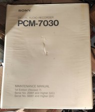 Maintenance Manual Sony Pcm7030 Dat 1st Édition