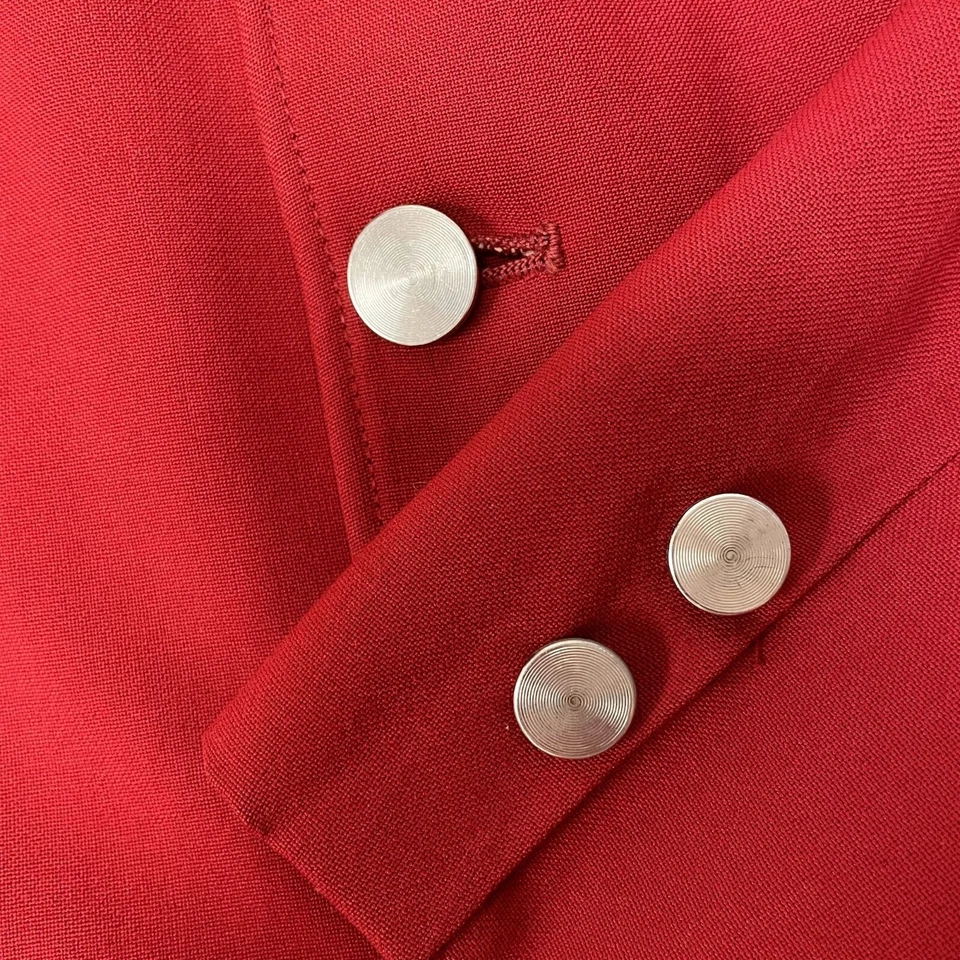 Vtg 50's BESPOKE Eastwood RED Sport Coat 3 Btn ROCKABILLY Jacket Wool Blazer 38 - Image 3 of 4