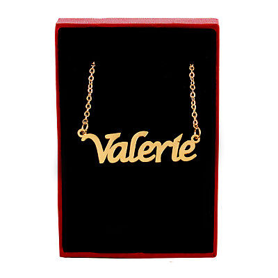 VALERIE Name Necklace Stainless Steel / 18ct Gold Plated | Pendant Gifts  For Her | eBay