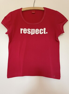 ESPRIT T-Shirt rot Gr. 40 L ''Respect. me'' Kurzarm BW *WIE NEU*