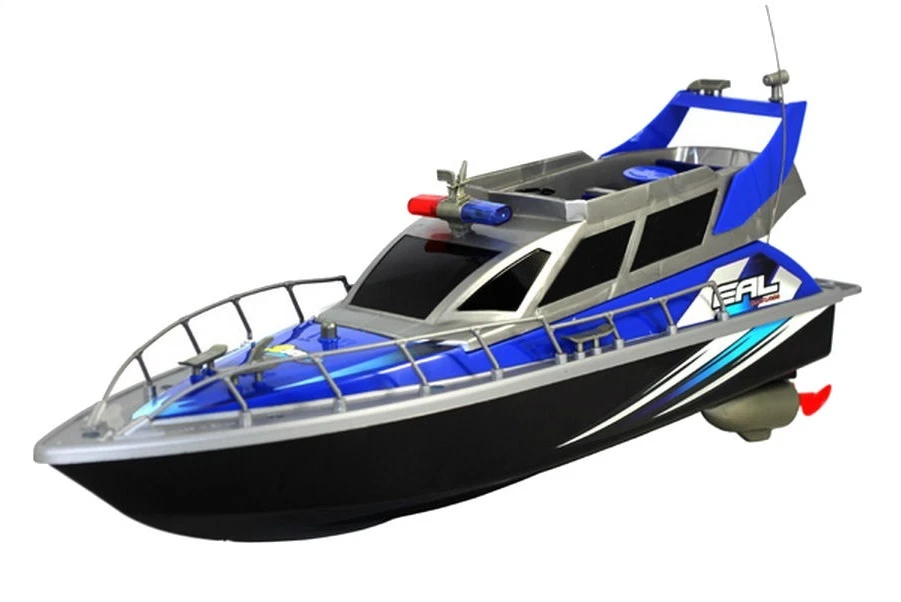 1:20 Police Patrol Cruiser RC Boat Electric Remote Control 4CH RTR Blue  - Image 2 of 4
