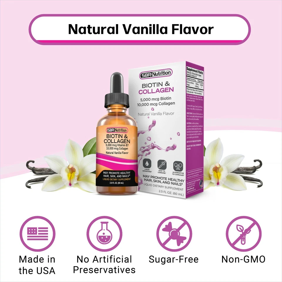 MAX Absorption Biotin 5000mcg & Collagen 10000mcg liquid drops, 60 svgs, 2 fl oz - Image 4 of 4