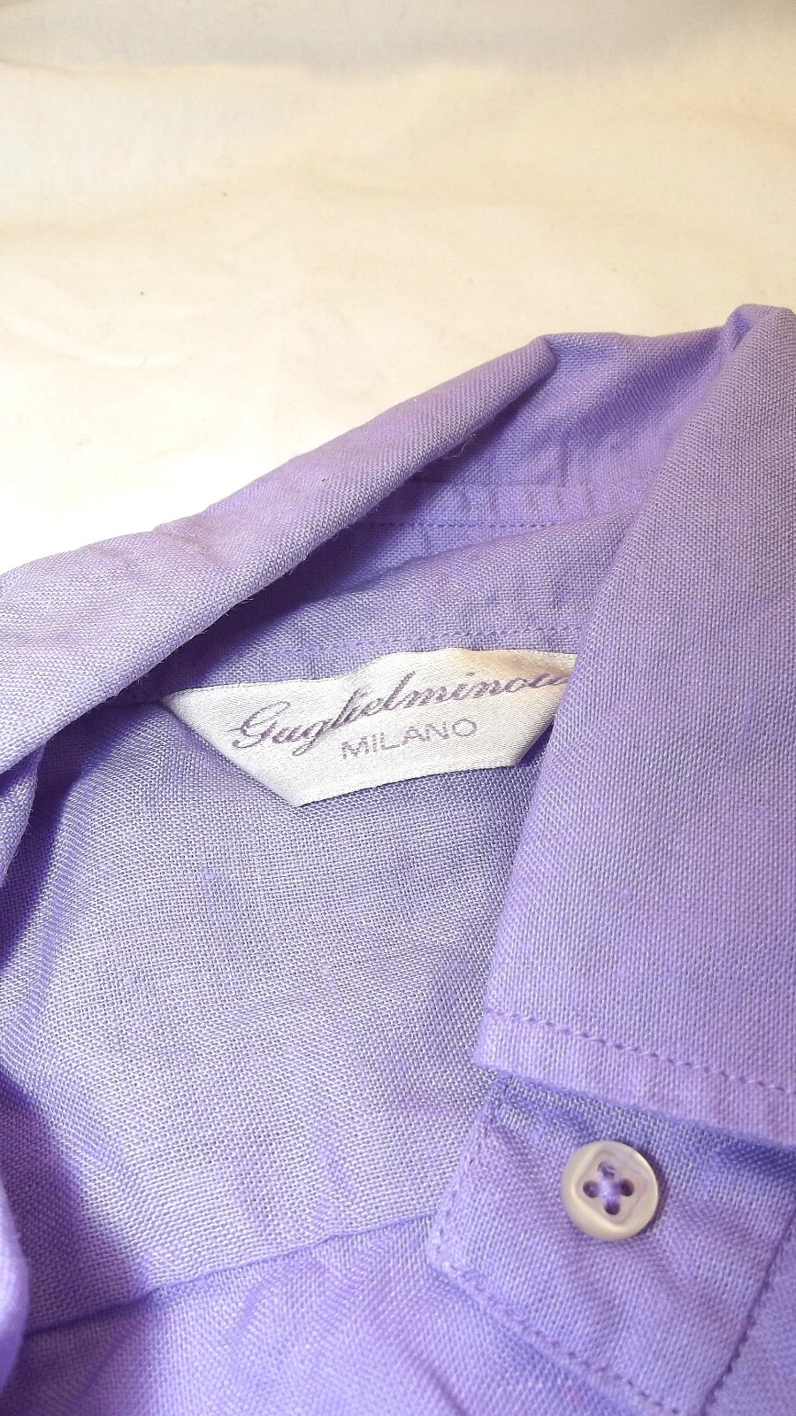 Guglielminotti Milano Camicia Da Donna Lilla Taglia 40 Lino Manica Lunga Regular image 5