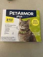 PetArmor Plus Flea  Tick Protection for Cats 8 CT Exp 2/27 