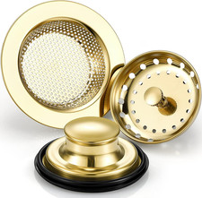3 Pcs Kitchen Sink Drain Strainer and Stopper Stainless Steel Garbage Disposal P