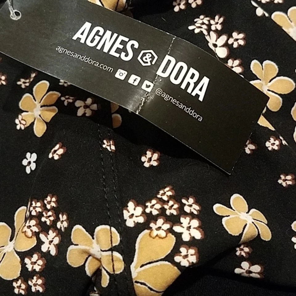 Leggings Agnes and Dora Adulto Talla S/M Taupe Mini Flores Negros Pequeños Medianos Foto 3 de 3