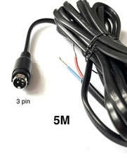 5M, 12v/ 24v AVTEX TV lead  for Caravan, 3 pinned plug to Open end, High Grade