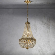 CraftHome 4-Light Vintage Crystal Basket Chandelier French