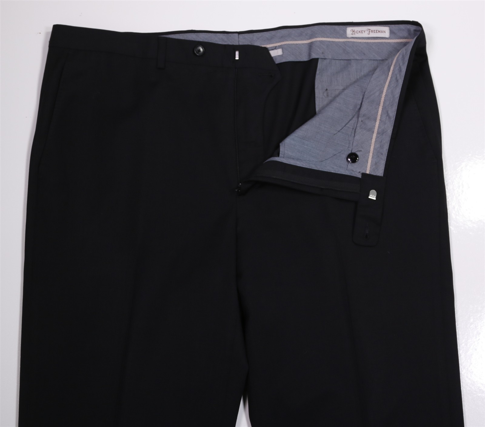 Hickey Freeman Current Solid Black Flat Front Dre… - image 5