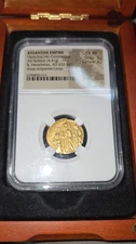 Byzantine Empire Heraclius Gold Solidus Coin 632-641 Ad NGC Choice Extra Fine
