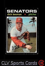 Washington Senators Dick Bosman #60 Baseball Very Good