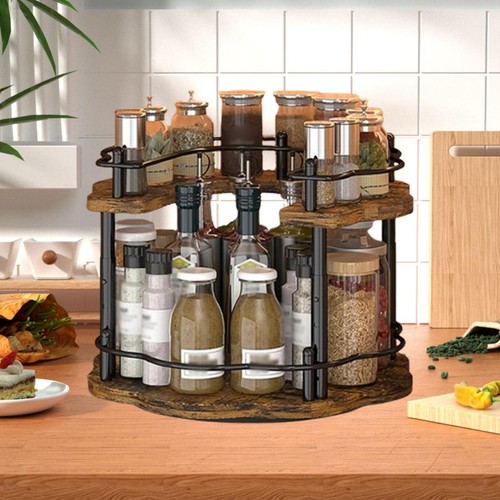 SZQINJI Organizzatore Per Condimenti Da Caffè - 10 Scomparti Con 2 Cassetti - Nero - Per Ufficio, Sala Pausa, Caffetteria - 4