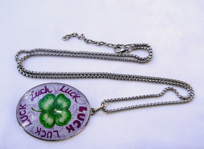 Altered Brighton Luck  Is On Your Side Shamrock Pendent Long Chain Necklace