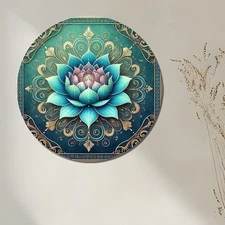 7.8" Blue Lotus Dreamy Aluminum Wall Art