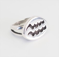 Fun vintage sterling silver abstract waves organic modern shape ring size 6