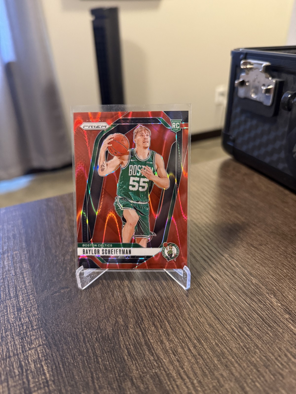 2024-25 Panini Prizm - Baylor Scheierman #236 Red Seismic Prizm /299 (RC)