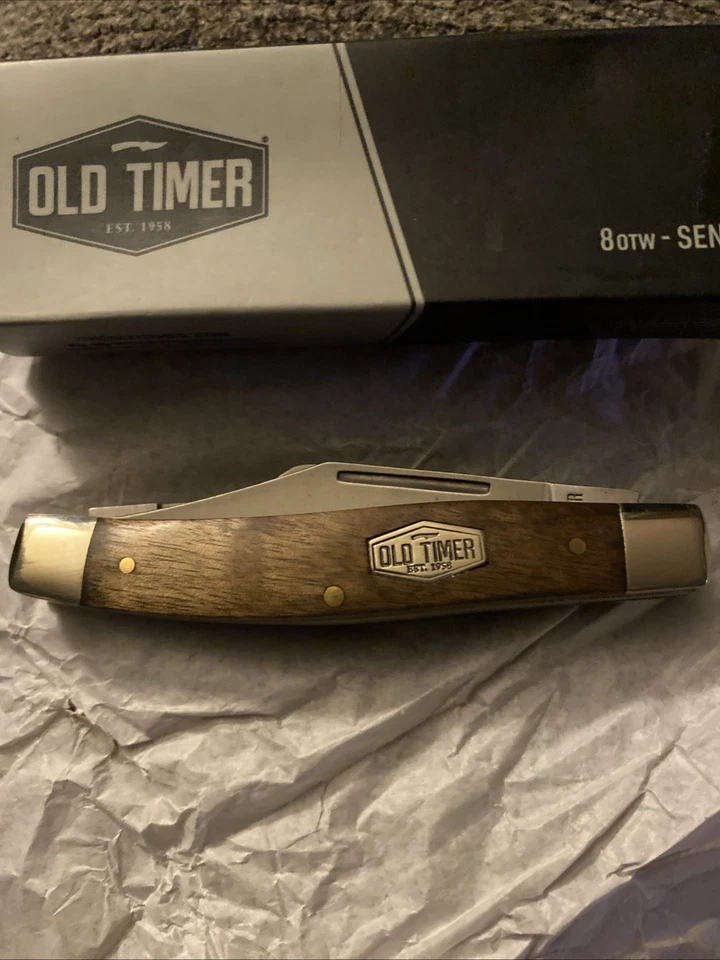 Cuchillo de madera de hierro Schrade Old Timer Senior de 3 hojas 8OTW Foto 2 de 4
