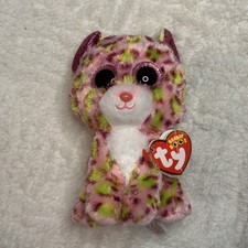 2020 TY Beanie Boos 6" LAINEY Leopard Glitter Eyes Stuffed Animal Toy Plush NEW