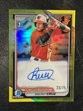 ROLPHY CRUZ 2024 Bowman Chrome Yellow Refractor Auto 23/75 1st