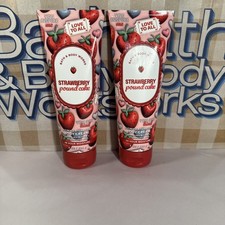 Bath Body Works Strawberry Pound Cake Body Cream 8oz Lot of 2 New