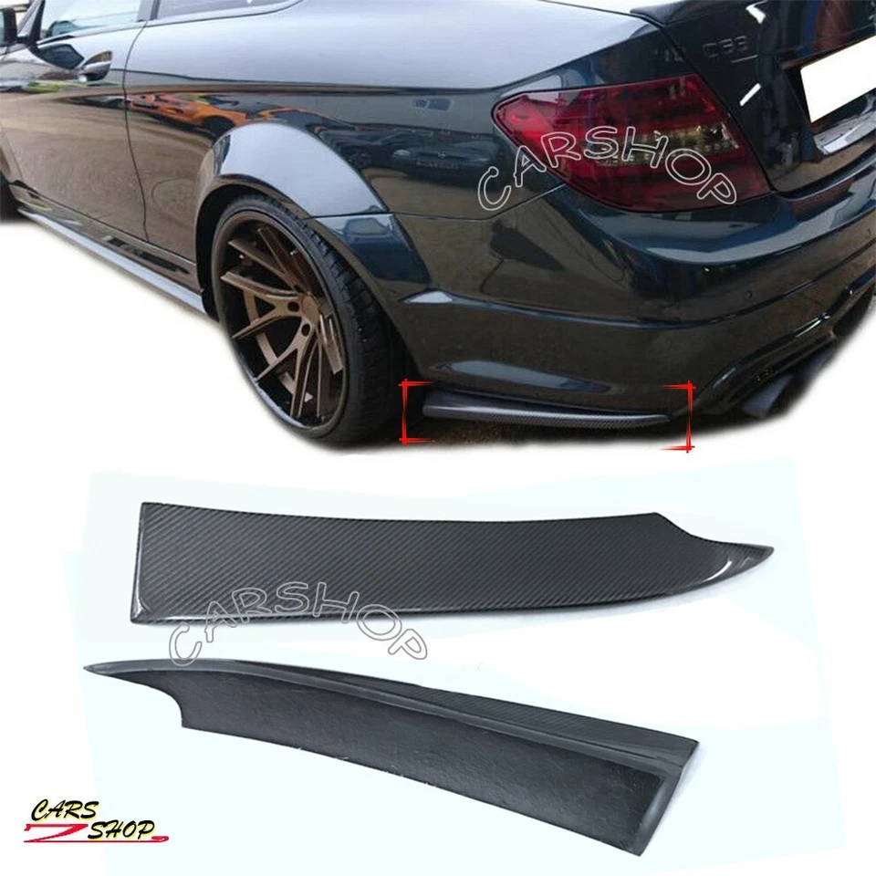 Parachoques trasero de fibra de carbono esquina divisor lateral para Benz W204 C300 C63 AMG 2008-11 Foto 2 de 4