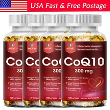 CoQ 10 Coenzyme Q10 Supplement 300mg 120 Capsules Cardiovascular Heart Health