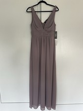 NWT Lulus Leading Role Taupe Maxi Dress Medium Wedding Bridesmaid Formal Classic