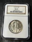 1944 d walking liberty half dollar ms65