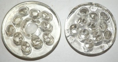 Clear Glass Flower Arranging Frog Holder Kenzan Lot of 2 Different Styles