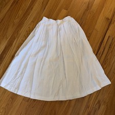Vtg Bankers Club Linen Prairie Skirt Womens 6 Romantic Cottagecore Boho 80s Sm