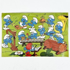 70s Vintage Play Mat THE SMURFS 45x30cm Placemat Painting Kneading Eating