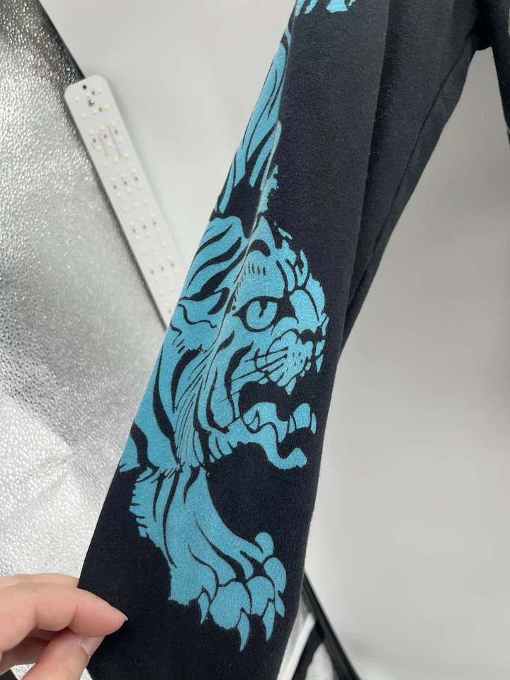 Ed Hardy por Christian Audigier Sudadera con Capucha Cremallera Completa Koi Pez Calavera Y2K Grande  Foto 4 de 4