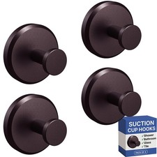 HOME SO Suction Cup Hooks for Shower, Bathroom, Kitchen, Glass Door, Mirror, ...