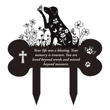 Pet Grave Marker Metal Memorial Garden Stake for Outside Dog Headstone Decor