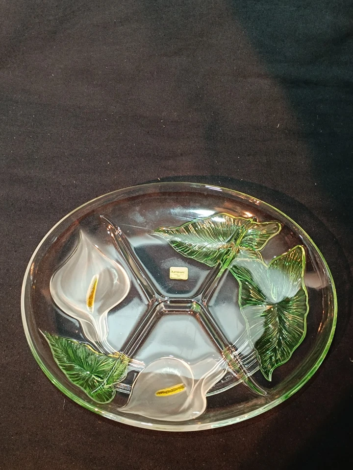 A1BC⚠️VINTAGE PLAT DE SERVICE COMPARTIMENTÉ LUMINARC "ARUM" NEUF EN BOITE ⚠️ - Photo 4/4