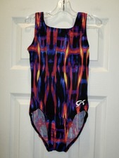 GK Elite CL Blue Pink Leotard Gymnastic Practice Competition Yellow Red