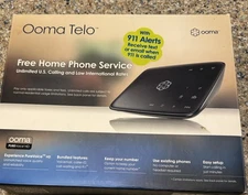 Ooma Telo Free Home Phone Service VoIP Phone - Black with Power Cord