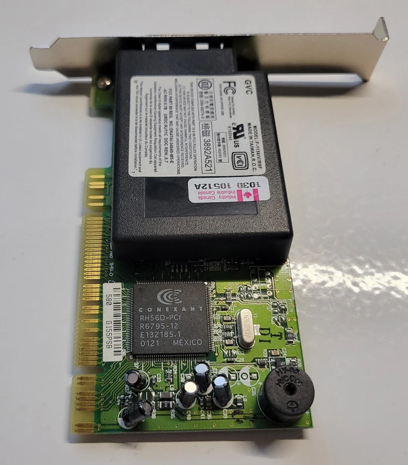 GVC 56K Internal PCI Phone-Fax Modem Card F-1156IV/R9F 079EKD - Image 3 of 4
